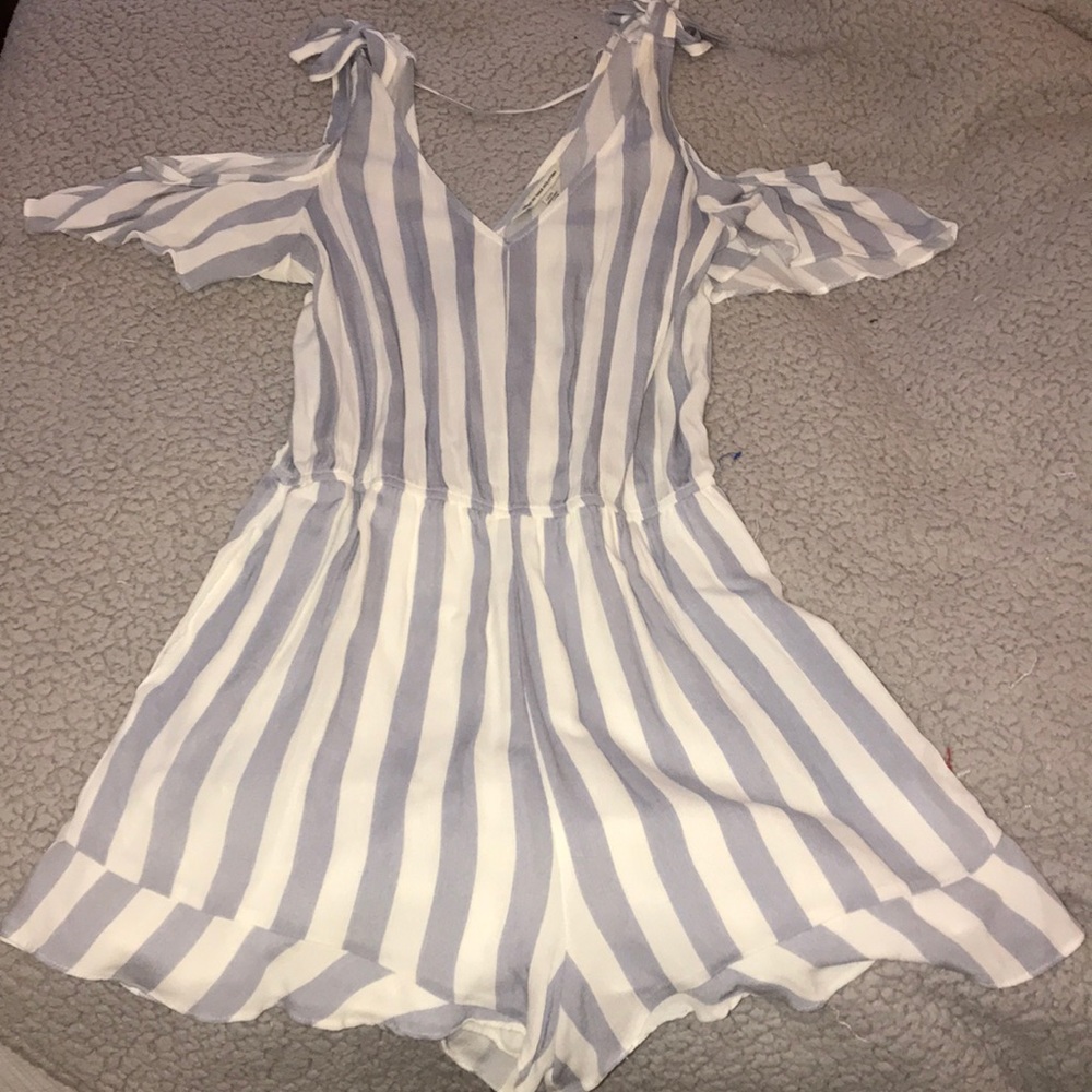 American Eagle Blue/White Striped Romper.